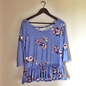 SUPER SOFT blue peplum blouse
